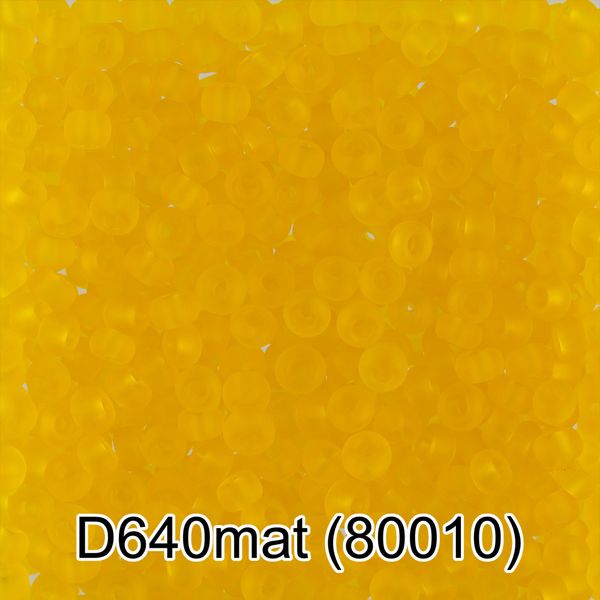 Бисер Gamma 10/0 (2.3 мм), 50 г, D640mat желтый мат, 80010, круглый 4