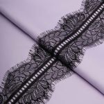 Кружево шантильи (реснички) на сетке 105 мм / 30 метров, черный, 3AR1277