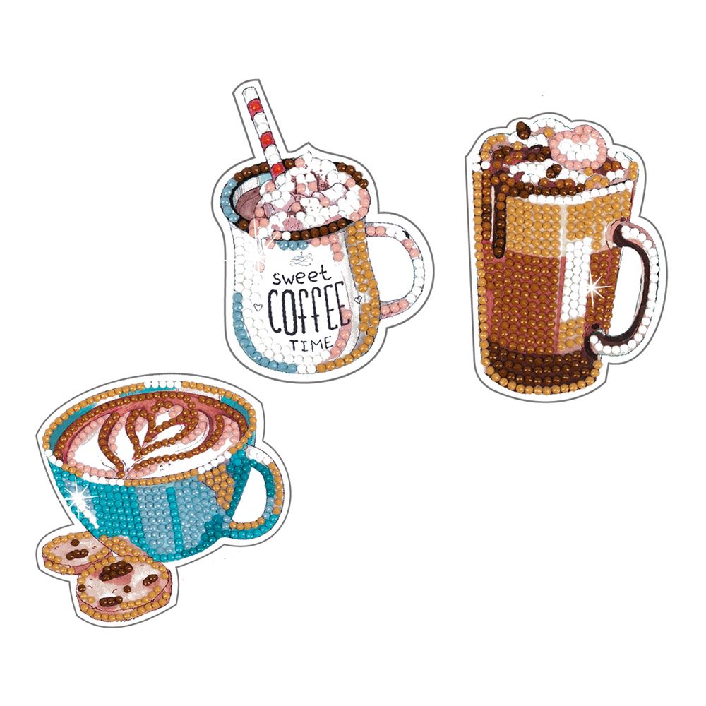 Алмазная (кристальная) мозаика Фрея, Наклейки Кофе, 6,5х9 см