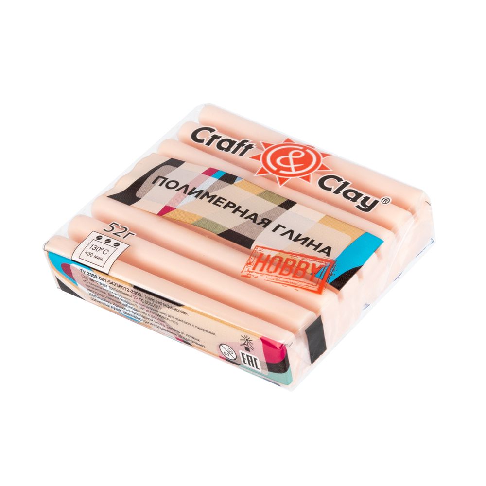 Полимерная глина 52 г, 1076 нежно-розовый, Craft&Clay CCH