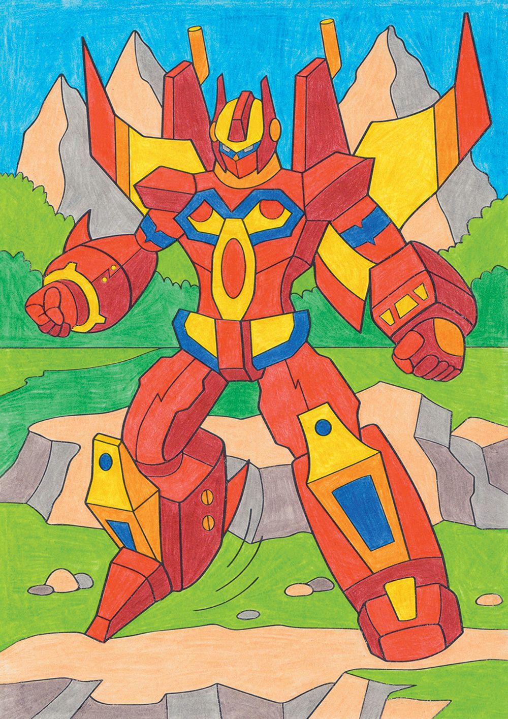 Картина по номерам Фрея, Робот-тяжеловес 29.5х20.5 см