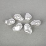 Бусины пластик 21х16 мм, 10х6 шт, №01 большая капля под жемчуг, Zlatka WDB-10