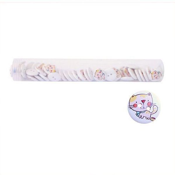 Пуговицы деревянные Мультяшные персонажи 18мм 50 шт, Кошка 2