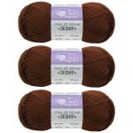 Пряжа Люблю вязать Зефир / уп.3 мот. по 100 г, 295 м, 890 коричневый