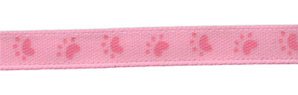 Лента атласная с рисунком 6.0 мм / 22.8±1 метра, A1/005 следы/розовый, Gamma ALP-061