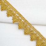 Тесьма отделочная вязаная 32 мм, 10 м, (золото)