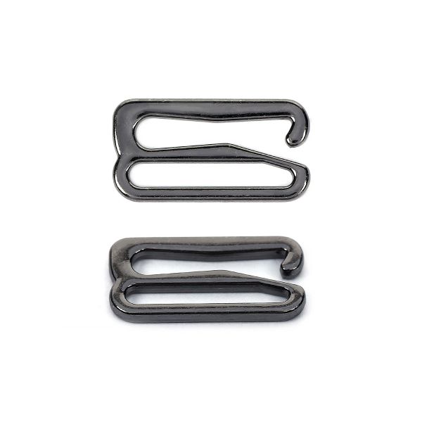 Крючки для купальника металл 15.0 мм, черный никель, 1000 шт