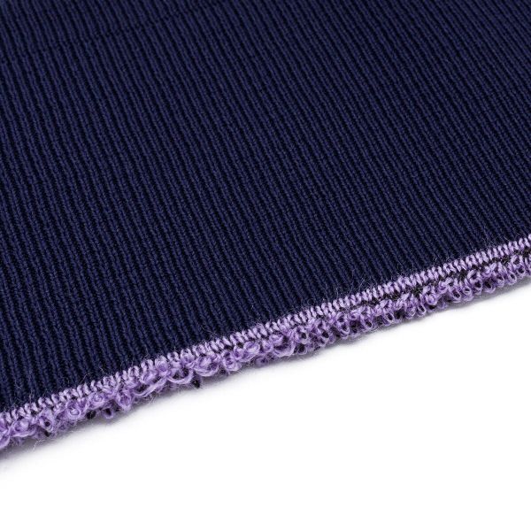 Подвяз средней плотности с полосками (100% полиэстер), 1*1, высота 14см (7см*2), длина 70-73см (8110/8003 т.синий с белыми полосками)