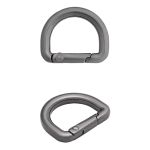 Карабин металл полукольцо 20.0 мм, олово (черный никель), MB_2232, 6 шт