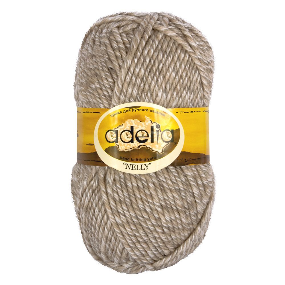 Пряжа Adelia Nelly / уп.5 мот. по 100г, 100м, 05 св.серый-бежевый (меланж)