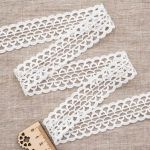 Кружево гипюр (плетёное) 33 мм, 3,4 м, ±4 см, белый