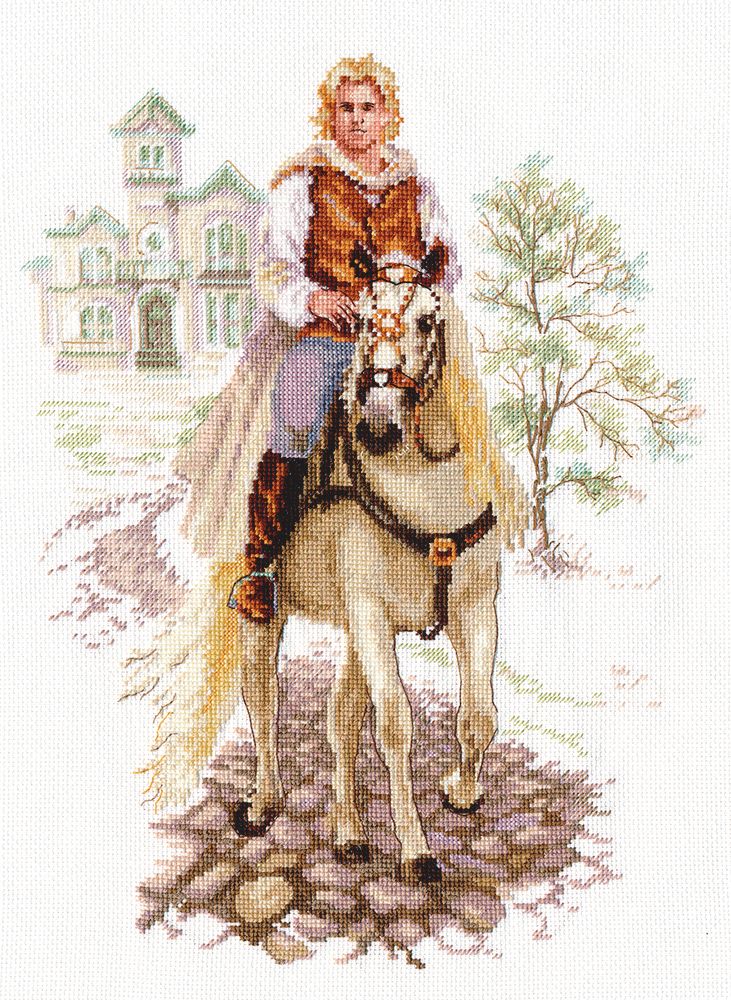 Алиса, Юноша на белом коне 24х32 см