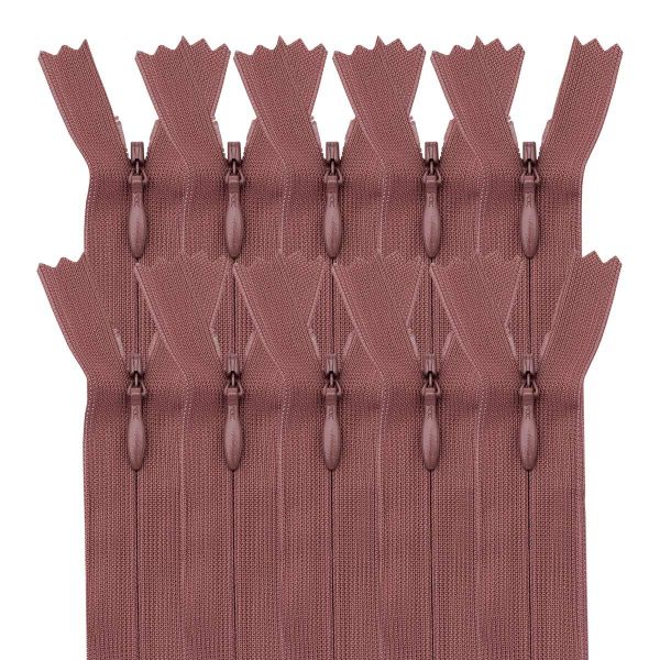 Молния потайная (скрытая) Т3 (3 мм) 1 зам., н/раз., 50 см, коричневый, 31284 / 50, 10 шт