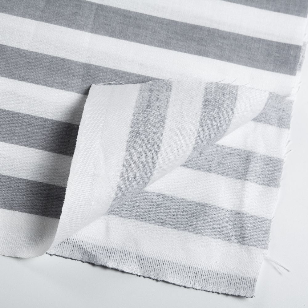 Ранфорс Полоска 130 г/м², шир.240 см, в нарезке, цв. серый, 10 метров /TOS/