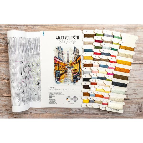 Набор для вышивания нитками LetiStitch L9929, Париж 23х31см