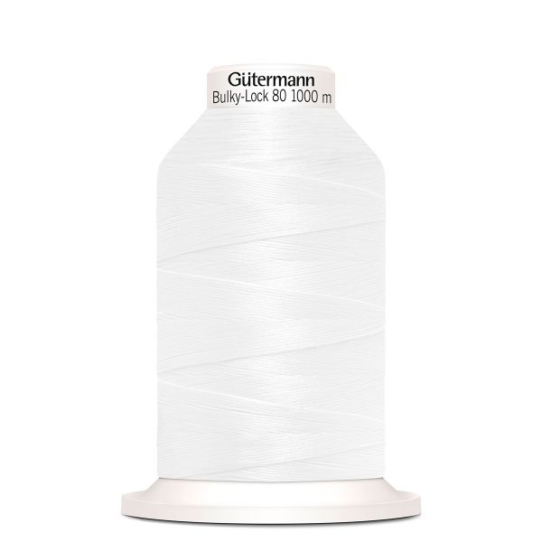 Нитка текстурированная Gutermann Bulky-Lock 80, 1000 м, _800 белый, 5 катушек, SHV