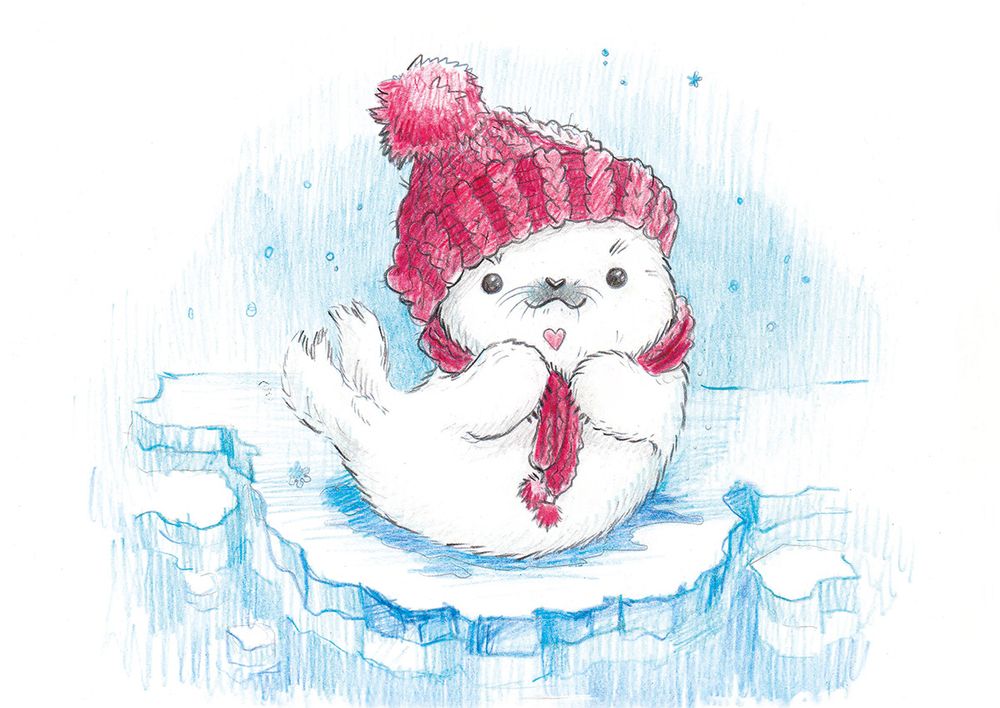 Скетч для раскрашивания цветными карандашами Малыш белек 20.5х14.5 см, 1 л, Фрея