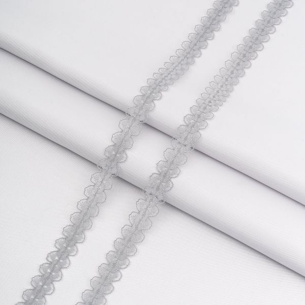 Кружево капроновое 14 мм / 30 метров, 140, 100% п/э, цв. серый, 26787