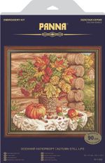 Набор для вышивания нитками Panna, Золотая серия, Осенний натюрморт, 35х31 см