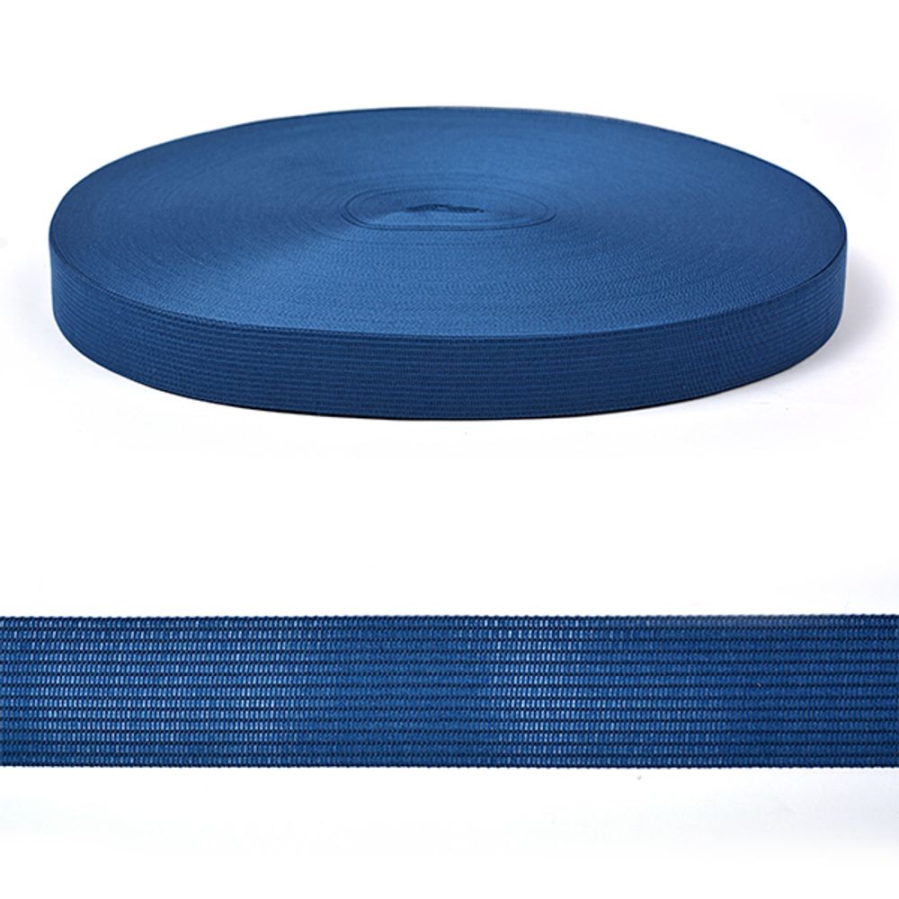 Тесьма окантовочная 22 мм, вязаная, 001-22 цв.026 т.синий, 100м