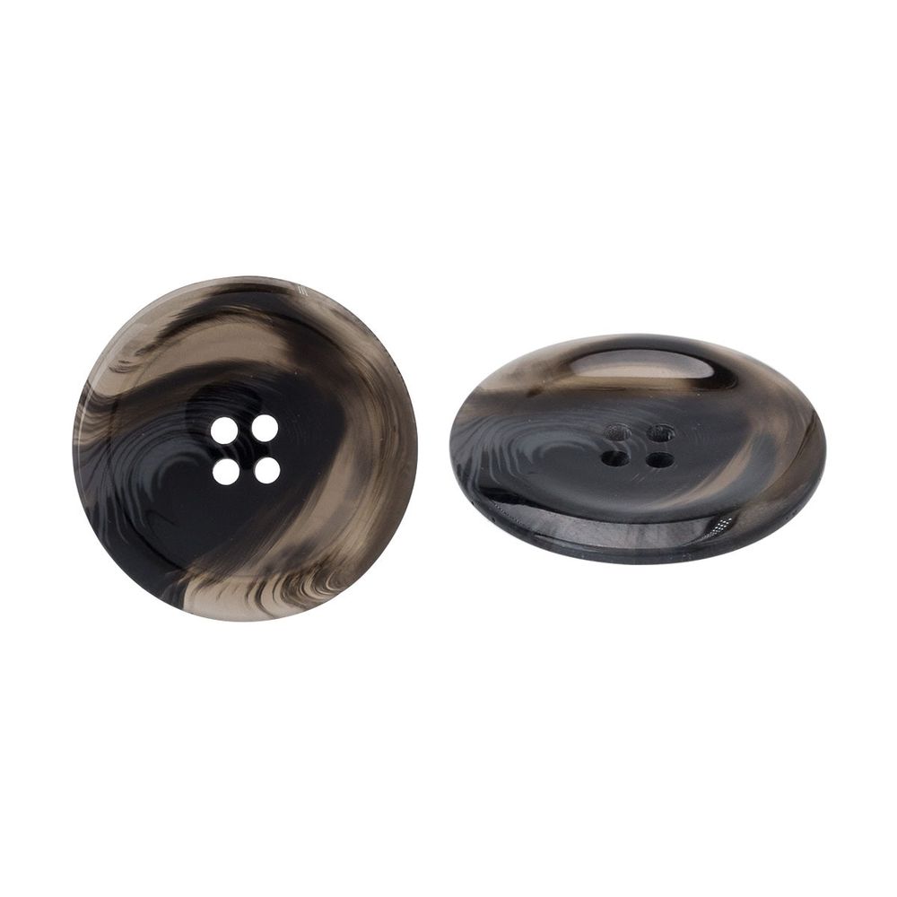 Пуговица 4 прокола 48L = 32 мм, пластик, col.A черный, CN2869, 36 шт