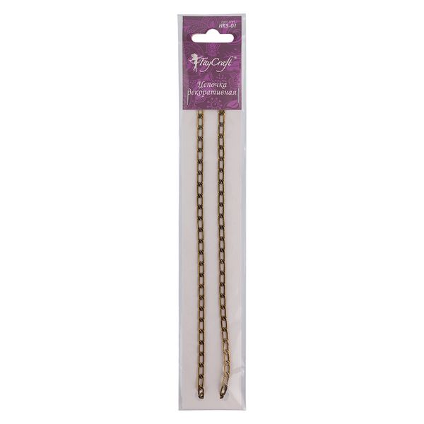 Цепочка декоративная 45 см, 5 шт, №03 под античную медь, Faycraft HKS-01