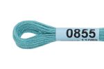 Мулине Gamma 100% хлопок, цв.0855 бирюзово-голубой, 24 мотка по 8 метров