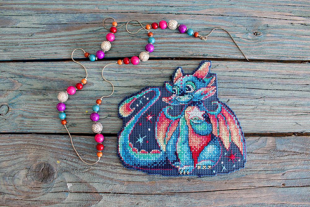 Набор для вышивания нитками МП Студия (Жар-птица), Сумеречный дракон, 12х14 см