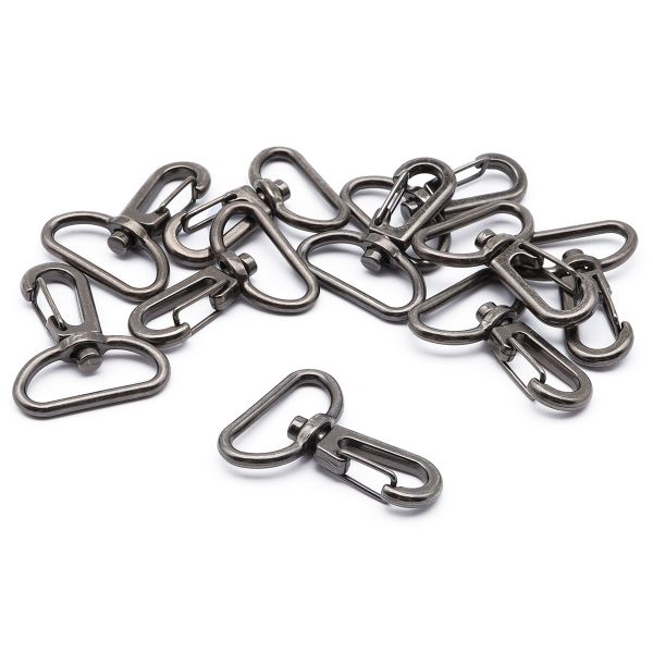 Карабин металл 25.0 мм (41х31 мм), никель черный, 10 шт