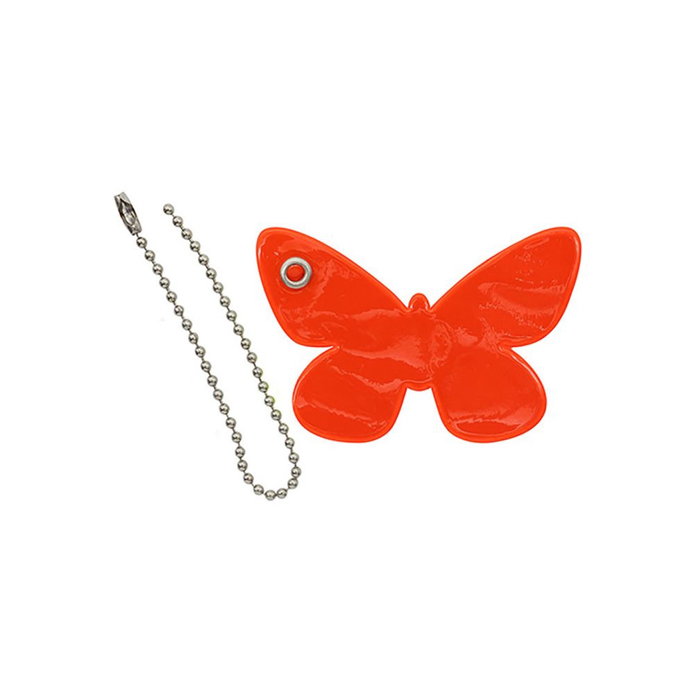 Световозвращатель подвеска Бабочки, ПВХ, 7 см, ярко-оранжевый
