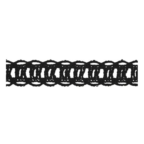 Кружево вязаное (тесьма) 21 мм / 5 шт по 3 м, 113 черный, HVK-31 Gamma