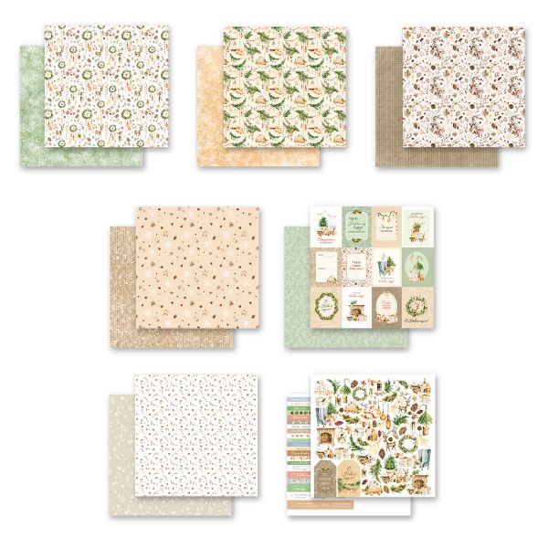 Набор бумаги для скрапбукинга 190 г/м², 30.5х30.5 см, 7 л, 08 Еловый аромат, Mr.Painter PSR-L26