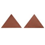 Заплатки пришивные из кожи, треугольник равнобедр., стор. 6см, с перфорацией, 2 шт, 100% кожа, 02 светло-коричневый, 9902