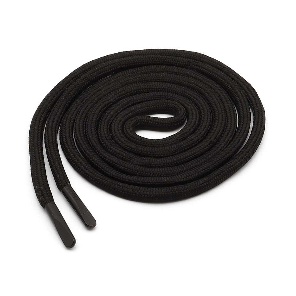 Шнурки круглые с металлическим наконечником 4.0 мм / 130 см, 50 пар (100 шт), черный, 6220-0133