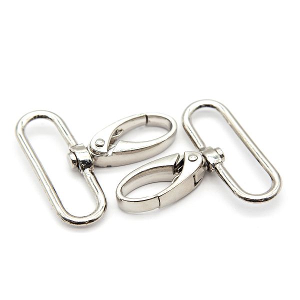 Карабин металл 40 мм (48х52 мм), 2 шт, Hobby&Pro, никель