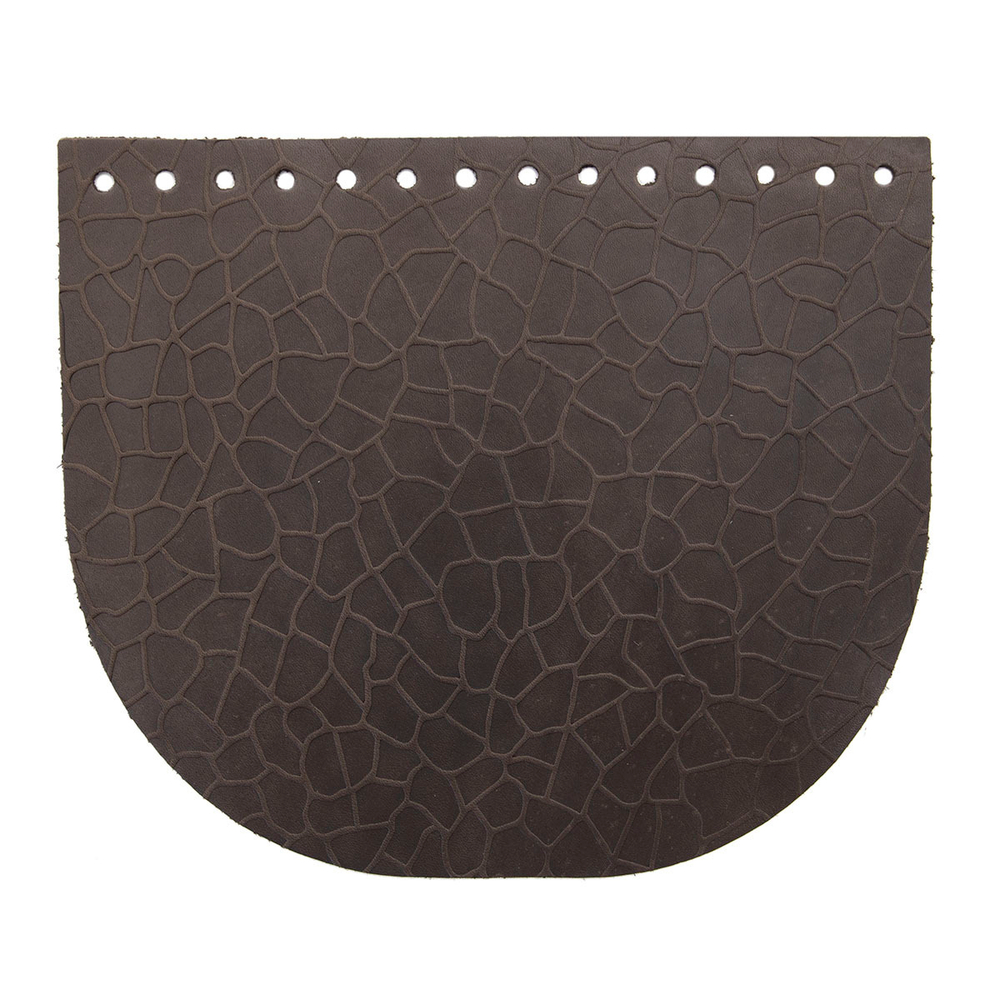 Крышечка для сумки Крупный Крокодил, 20,4см*17,2см, дизайн №2005, 100% кожа (т.коричневый)