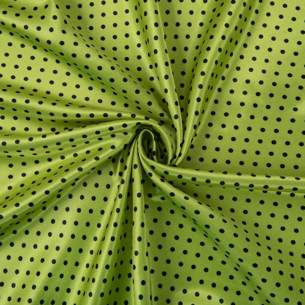 Ткань блузочная Poly satin 75 г/м², 200х145 см, 20 салатовый/ черный, Gamma PSS-002