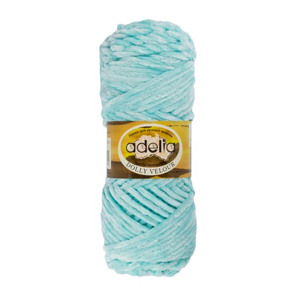 Пряжа Adelia Dolly Velour / уп.5 мот. по 100г, 93м, 41 мятный