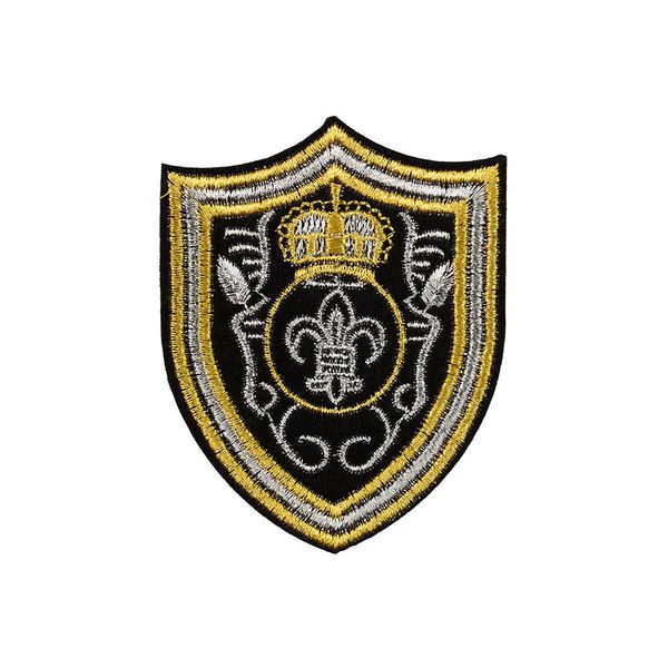 Термоаппликация L №35/5, 5 шт, L209 Эмблема с короной 7.2х6 см, Gamma