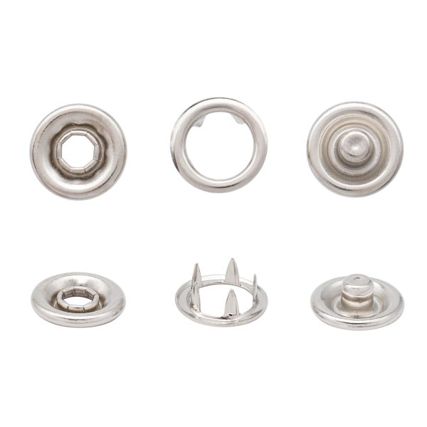 Кнопка рубашечная (джерси) открытая ⌀9.5 мм, 72 шт, латунь, люкс, никель