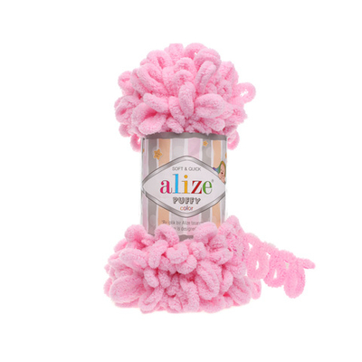 Пряжа Alize (Ализе) Puffy / уп.5 мот. по 100 г, 9м, 185 розовый