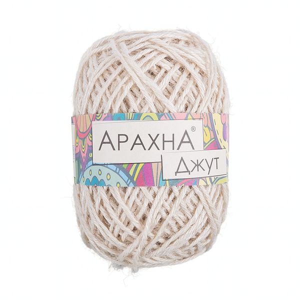 Пряжа Arachna Jute / уп.5 мот. по 100г, 90м, 001 белый