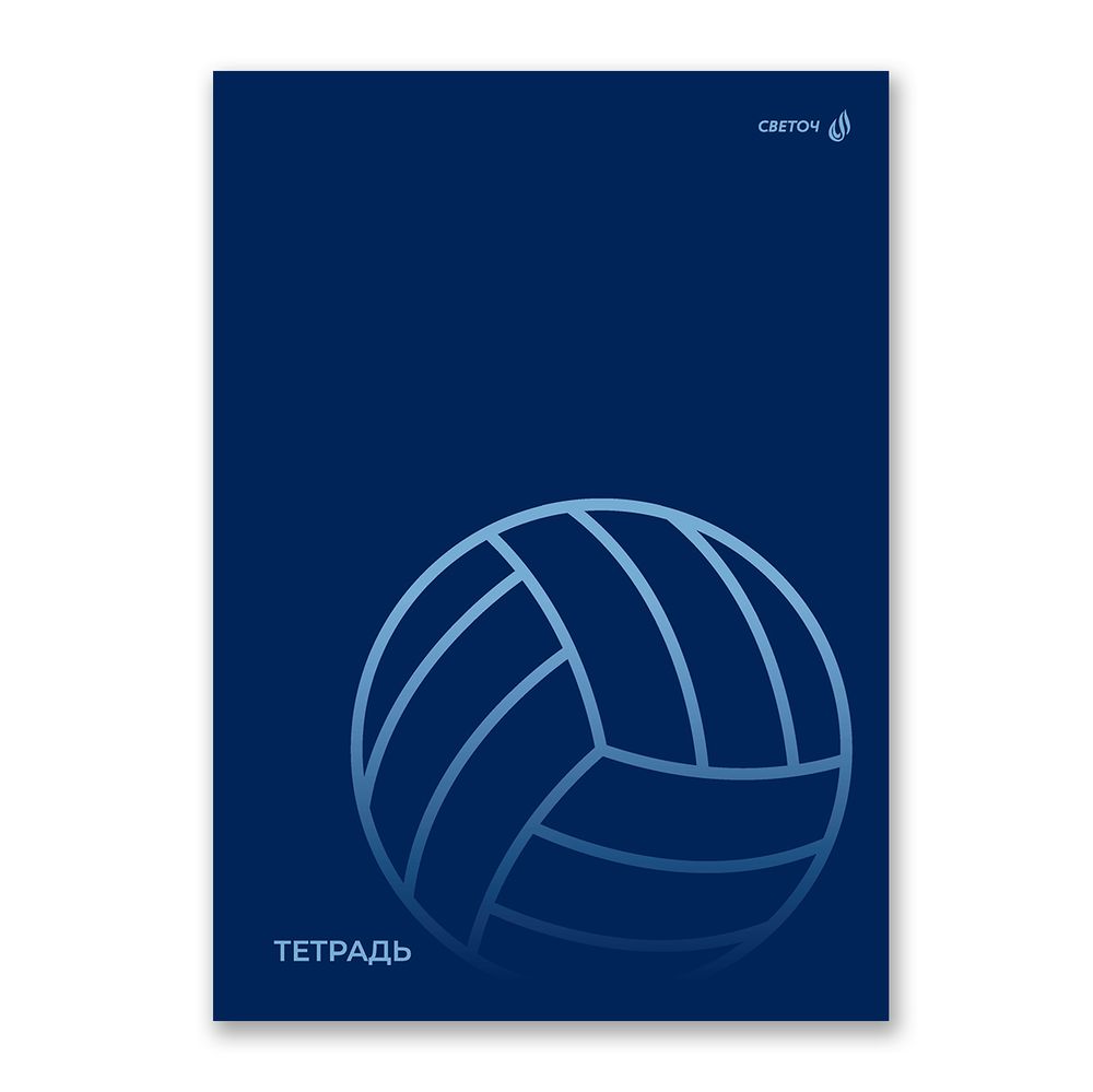 Тетрадь ученическая общая, выборочный лак, A4 48 л. на скобе 65 г/м², белизна 100% 6 шт клетка, 01757 Большой мяч, Светоч Т153