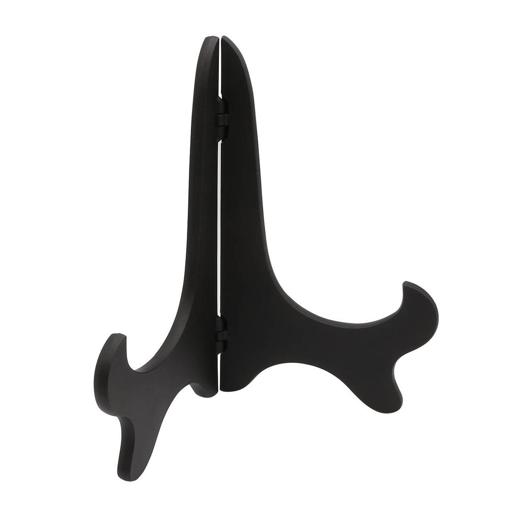 Подставка для декоративных тарелок, пластик черный h-20см