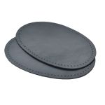 Заплатка, кожа, овал средний 9х13,5см с перфорацией, 2 шт в уп, 100% кожа, 01 черный