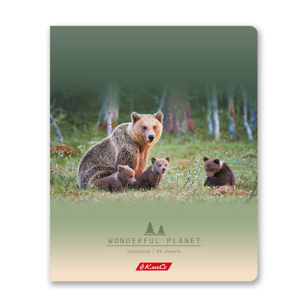 Тетрадь ученическая общая, A5+ 96 л. на скобе, белизна 100%, 5 шт, клетка, 000351 Дикая природа, Светоч 96ТСК5_1_3_1