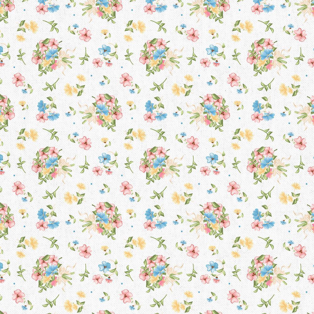 Ткань для пэчворка Peppy Нежная история, отрез 50х55 см, 146 г/м², НИ-07 белый, Peppy