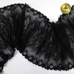 Кружево бельевое эластичное Kruzhevo 190 мм / 3 м, 6390, цв.02 черный /TOS/