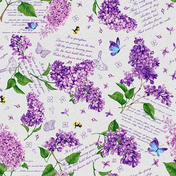 Полотно вафельное набивное арт 149 рис 35054 вид 1 Сирень 150х50см, Astra&Craft