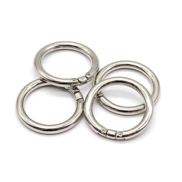 Кольцо разъемное металл на винтах 30 мм (40 мм внешн.), никель, 4 шт, BIG